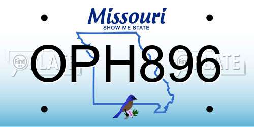 OPH896 Missouri License Plate