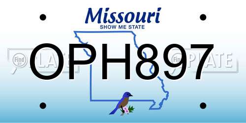 OPH897 Missouri License Plate