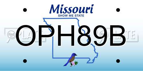 OPH89B Missouri License Plate