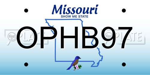 OPHB97 Missouri License Plate