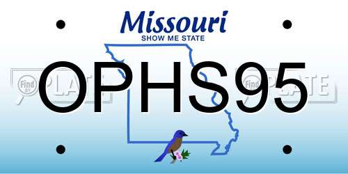 OPHS95 Missouri License Plate