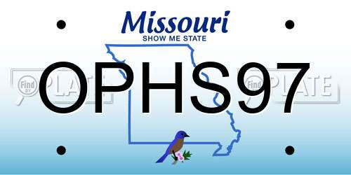 OPHS97 Missouri License Plate