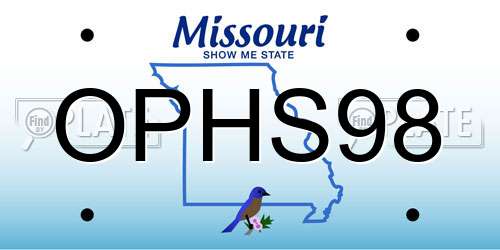 OPHS98 Missouri License Plate
