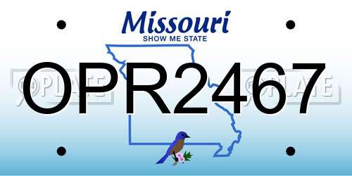 OPR2467 Missouri License Plate