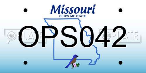OPS042 Missouri License Plate