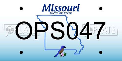 OPS047 Missouri License Plate