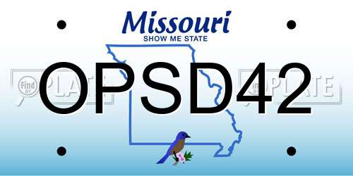 OPSD42 Missouri License Plate