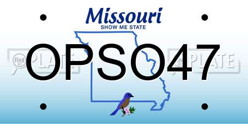 OPSO47 Missouri License Plate