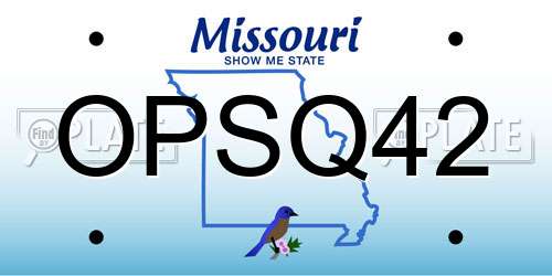 OPSQ42 Missouri License Plate
