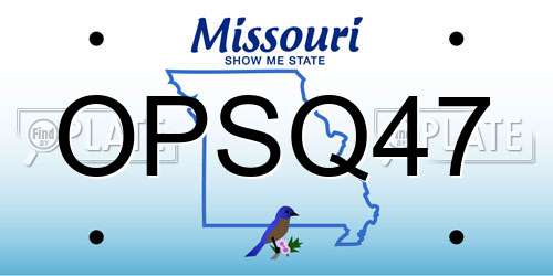 OPSQ47 Missouri License Plate
