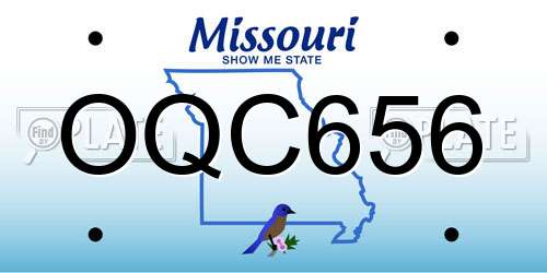 OQC656 Missouri License Plate