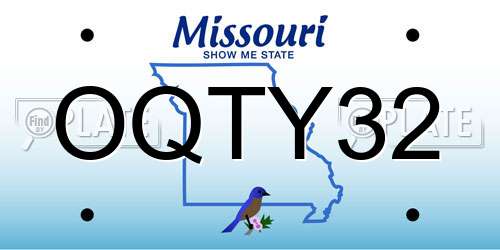 OQTY32 Missouri License Plate