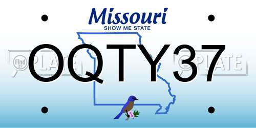 OQTY37 Missouri License Plate