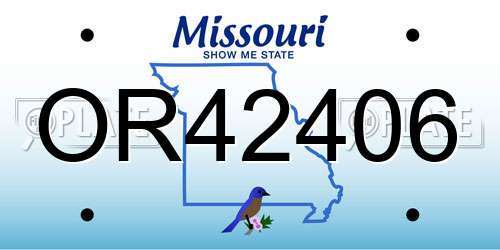 OR42406 Missouri License Plate