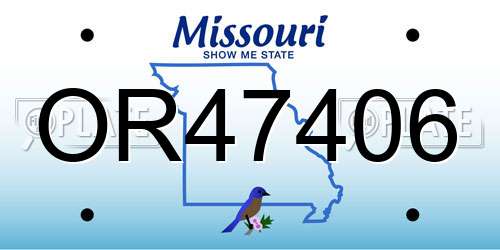OR47406 Missouri License Plate
