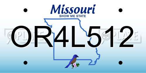 OR4L512 Missouri License Plate