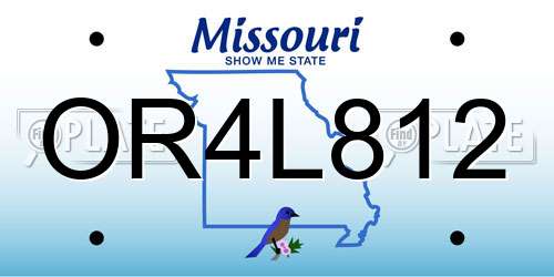 OR4L812 Missouri License Plate