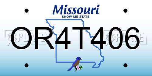 OR4T406 Missouri License Plate