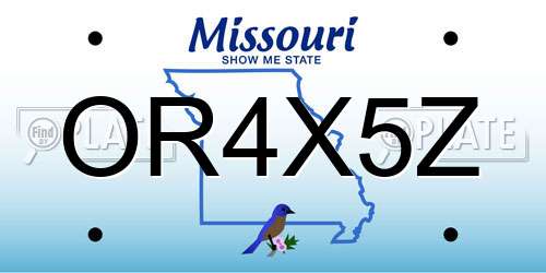 OR4X5Z Missouri License Plate