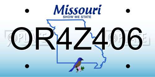 OR4Z406 Missouri License Plate