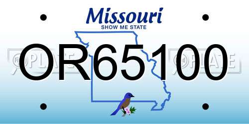 OR65100 Missouri License Plate