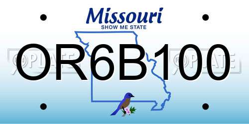 OR6B100 Missouri License Plate