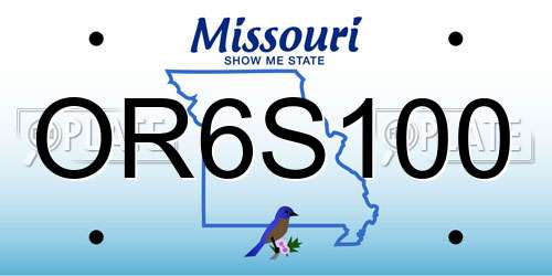 OR6S100 Missouri License Plate
