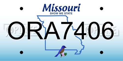 ORA7406 Missouri License Plate