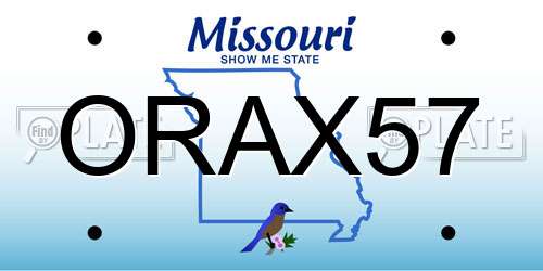 ORAX57 Missouri License Plate