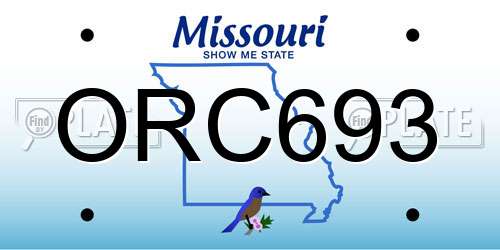ORC693 Missouri License Plate