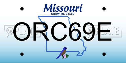 ORC69E Missouri License Plate