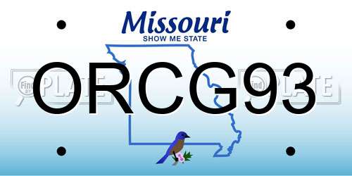 ORCG93 Missouri License Plate