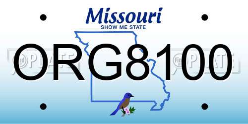 ORG8100 Missouri License Plate