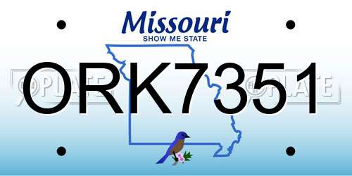 ORK7351 Missouri License Plate