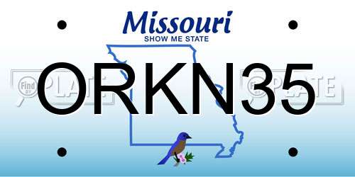 ORKN35 Missouri License Plate