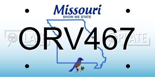 ORV467 Missouri License Plate