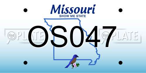OS047 Missouri License Plate