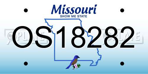 OS18282 Missouri License Plate