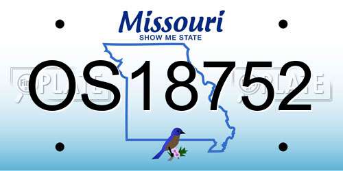 OS18752 Missouri License Plate