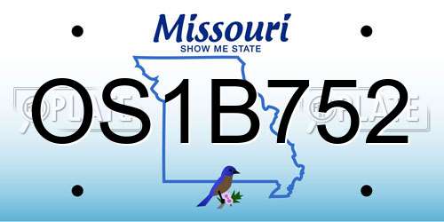 OS1B752 Missouri License Plate