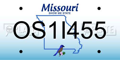 OS1I455 Missouri License Plate