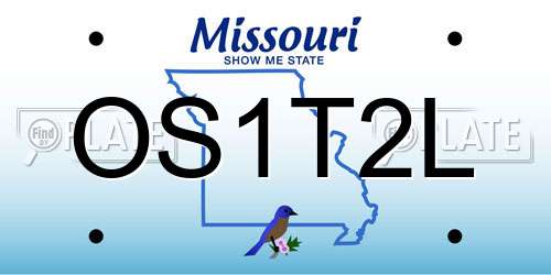 OS1T2L Missouri License Plate