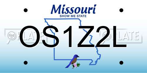 OS1Z2L Missouri License Plate