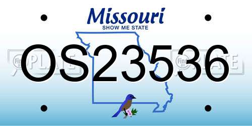 OS23536 Missouri License Plate