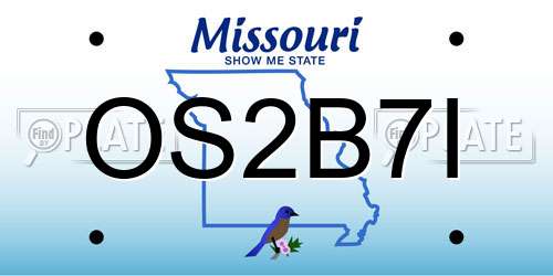 OS2B7I Missouri License Plate