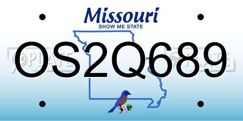 OS2Q689 Missouri License Plate
