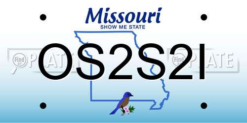 OS2S2I Missouri License Plate