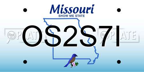OS2S7I Missouri License Plate