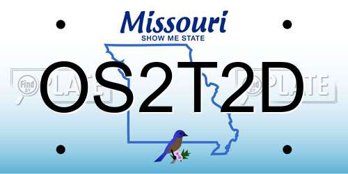 OS2T2D Missouri License Plate