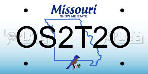 OS2T2O Missouri License Plate
